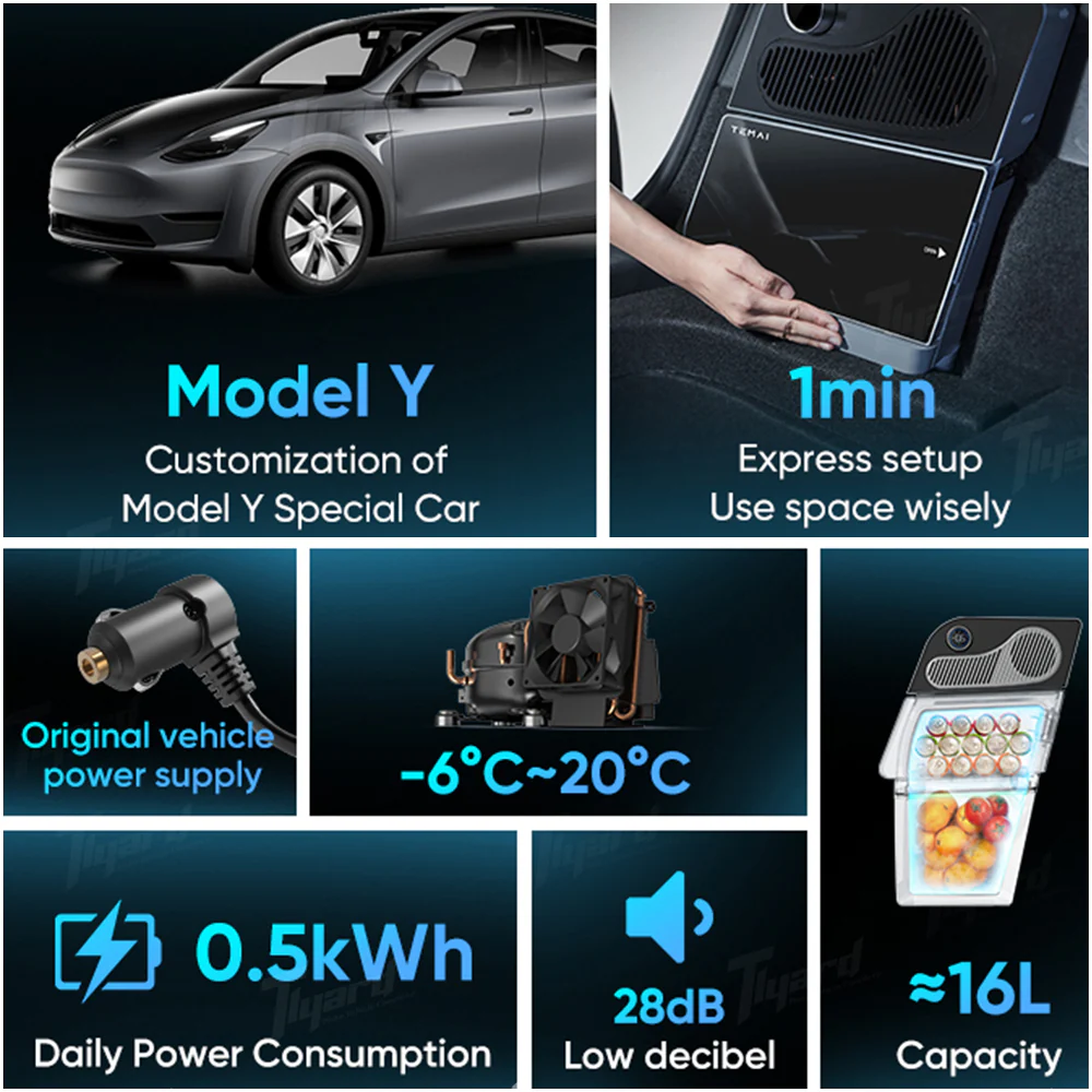 2020-2025 Model Y 16L Built-in Refrigerator Upgrade Compressor Cooler for Model Y Juniper | Tlyard - Image 7