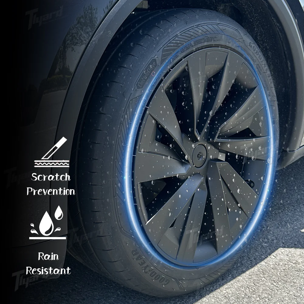 2025+ Model Y Juniper 19" Wheel Cover Aerodynamic Twisted Star Hubcaps 4 PCS - Image 3