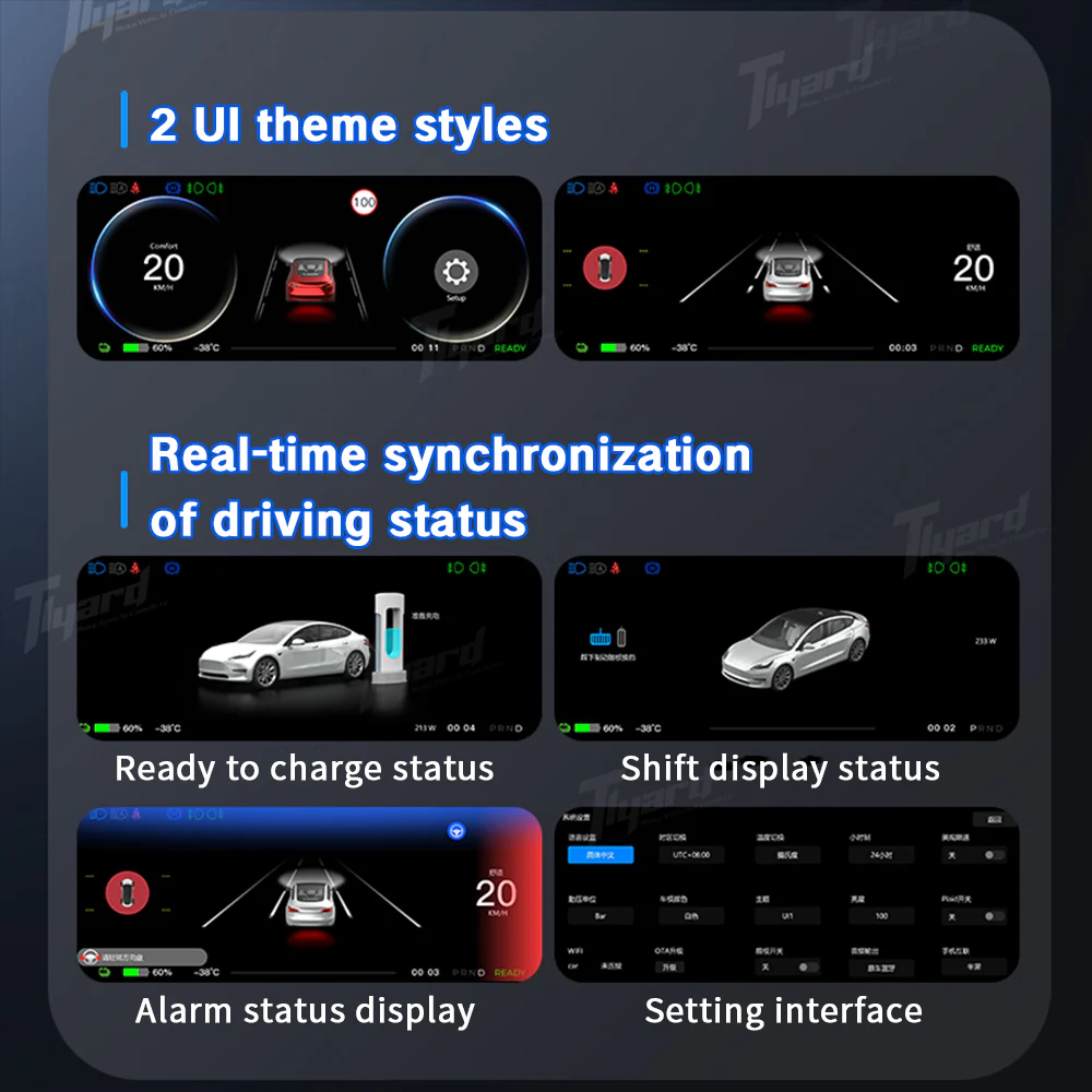 8.9-Inch Dashboard Display for Model 3 Highland/ Y Juniper : F9H Cluster with Ambient Lighting & Camera - Image 7