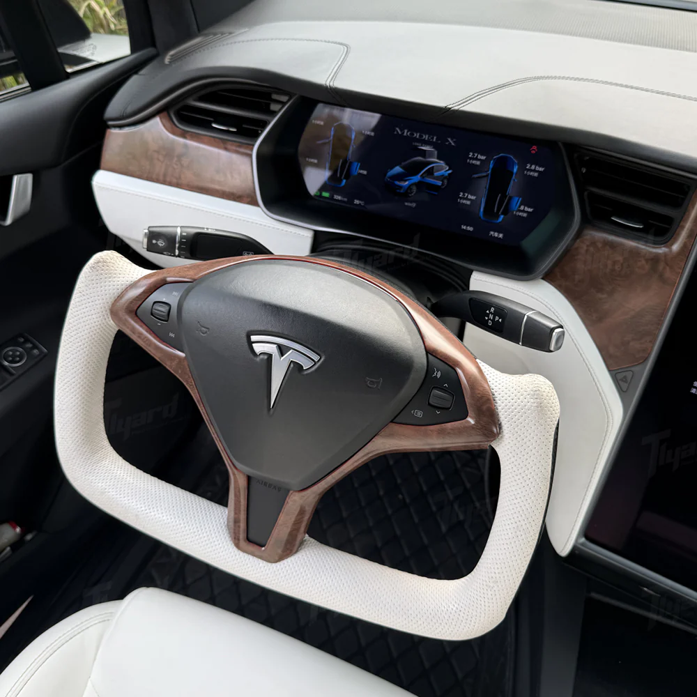 Dashboard & Center Console Hydro Carbon Fiber Coated Wood Texture Upgrade Kit (6 Pieces) For Model X - Image 8