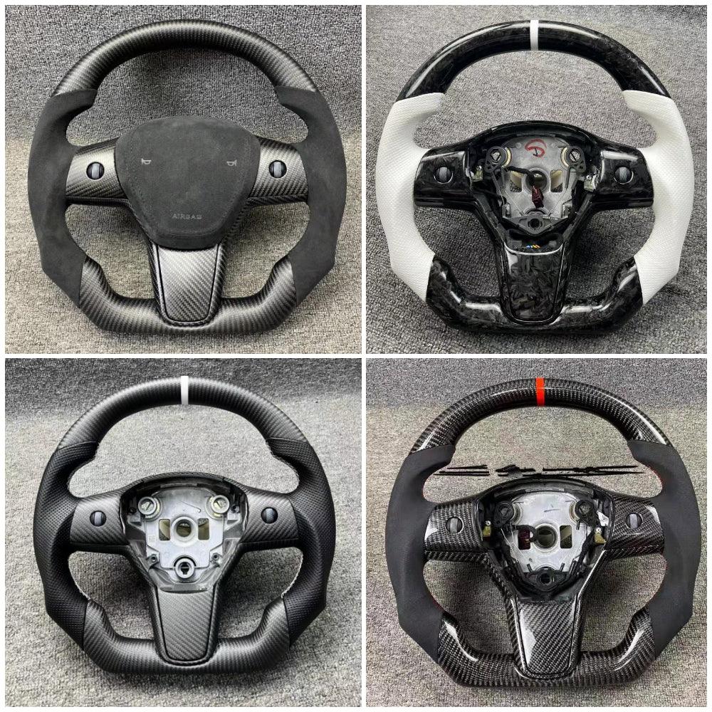 Customized Sport Round Heated Real Carbon Fiber Steering Wheel For Model 3/Y/Highland/Juniper/Standard - Image 10