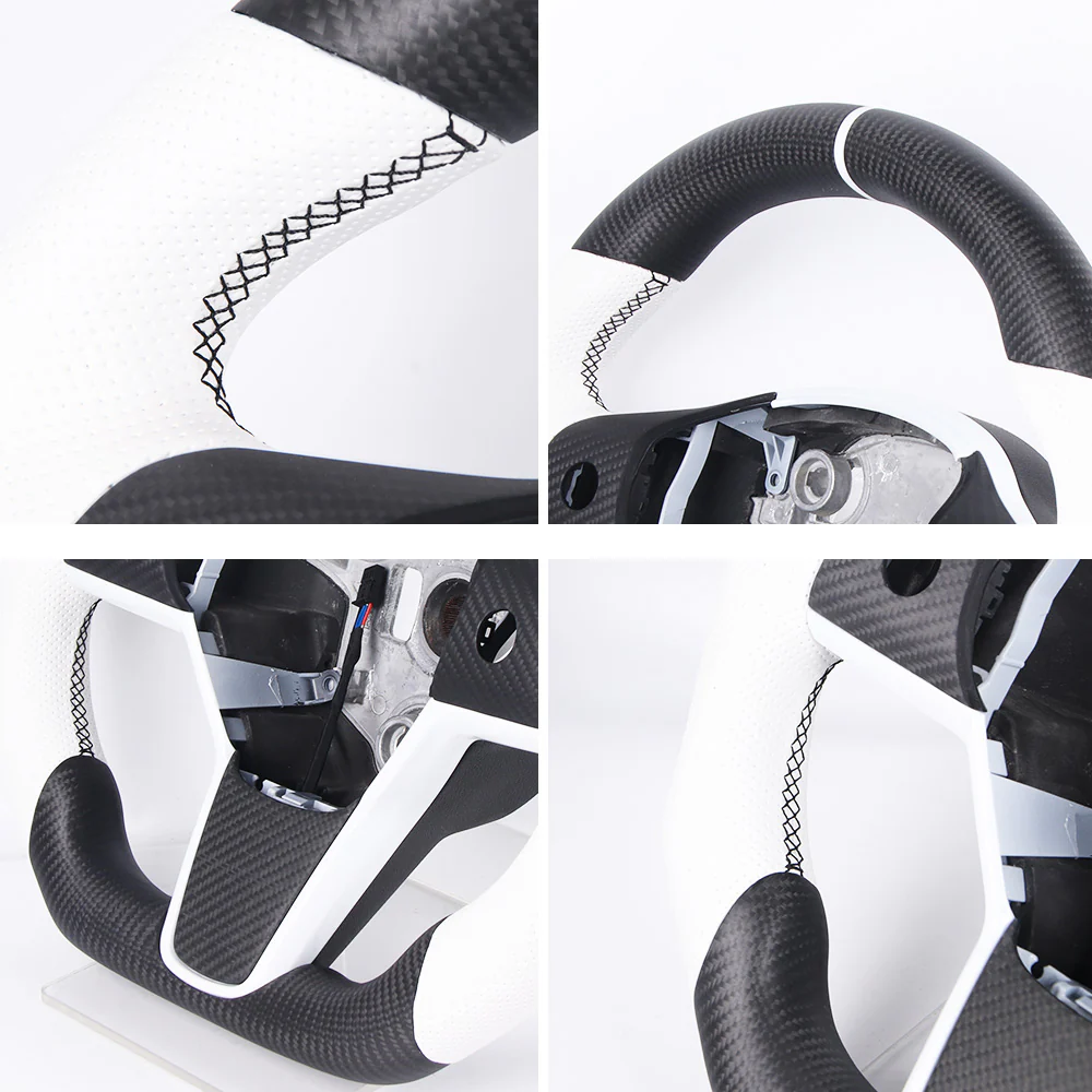 Customized Sport Round Heated Real Carbon Fiber Steering Wheel For Model 3/Y/Highland/Juniper/Standard - Image 5