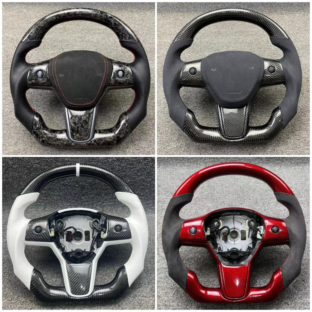Customized Sport Round Heated Real Carbon Fiber Steering Wheel For Model 3/Y/Highland/Juniper/Standard - Image 9
