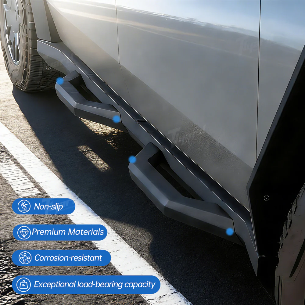 Cybertruck Running Boards with Integrated Rocker Panels - Full Side Skirt & Step Kit | Tlyard - Image 3