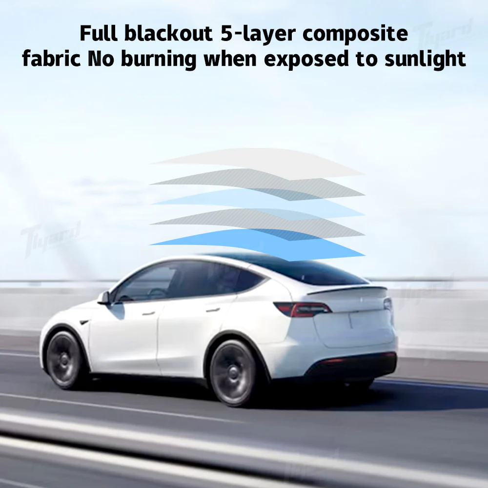 Tesla Model Y Voice-Controlled Electric Retractable Telescopic Roof Sunshade Protection Shade - Image 5