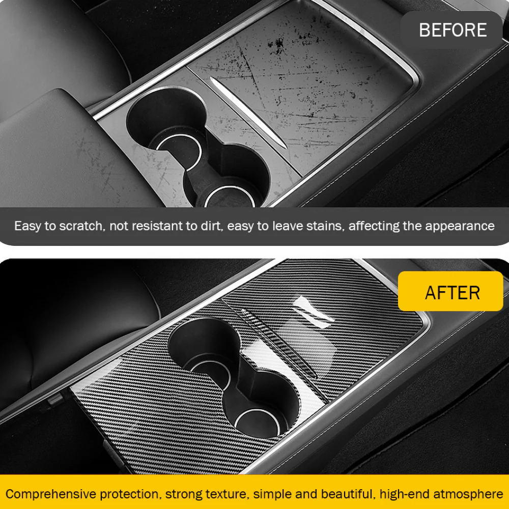 Center Console Real Carbon Fiber For 2017-2024 Tesla Model 3/ Y - Image 3