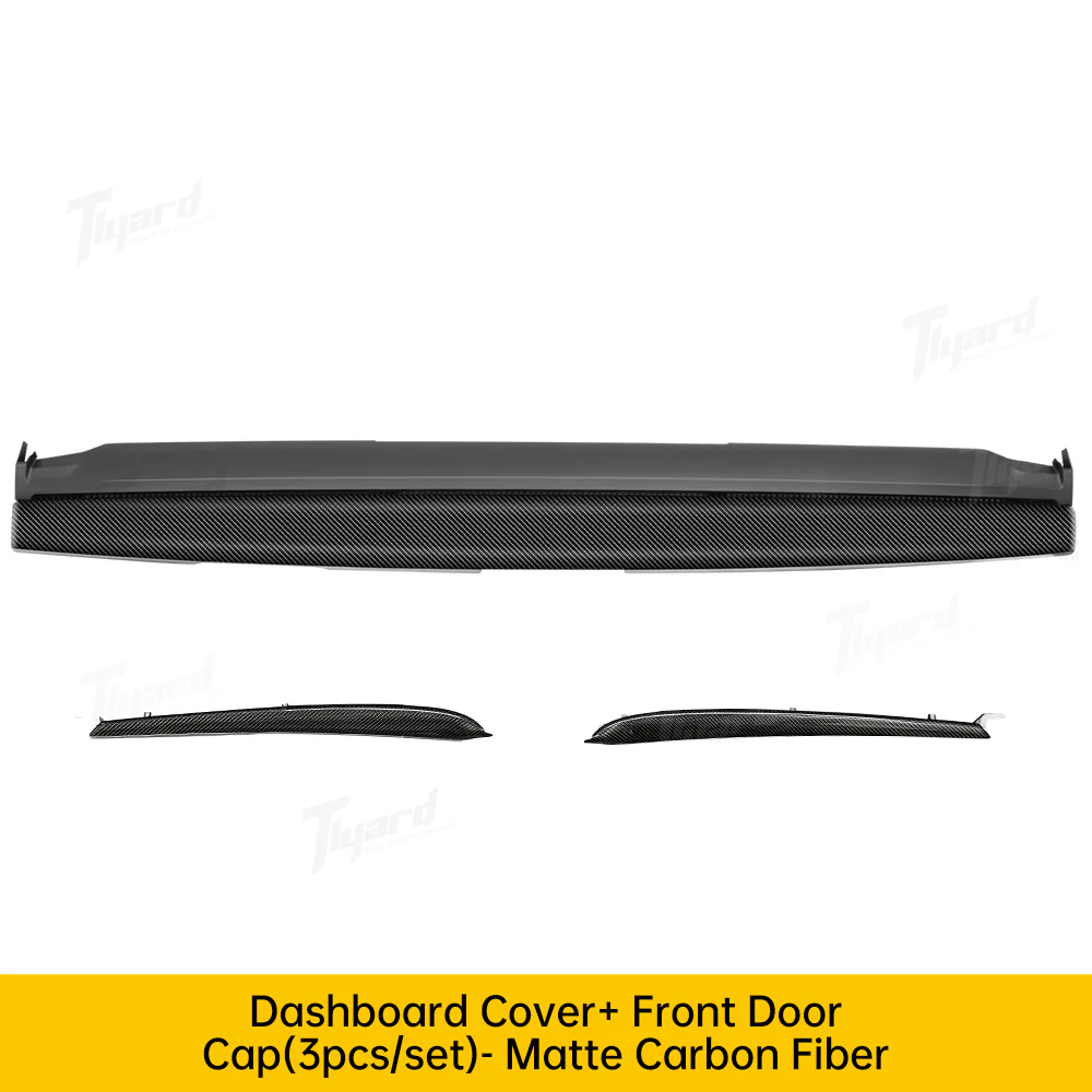 Model 3/Y Real Carbon Fiber Dashboard & Front Door Trim Panel Replacement Kit - Image 5