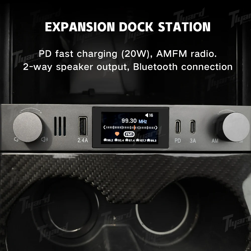Model 3/Y Radio Expansion Dock Station Central Console with PD Fast Charging - Image 3