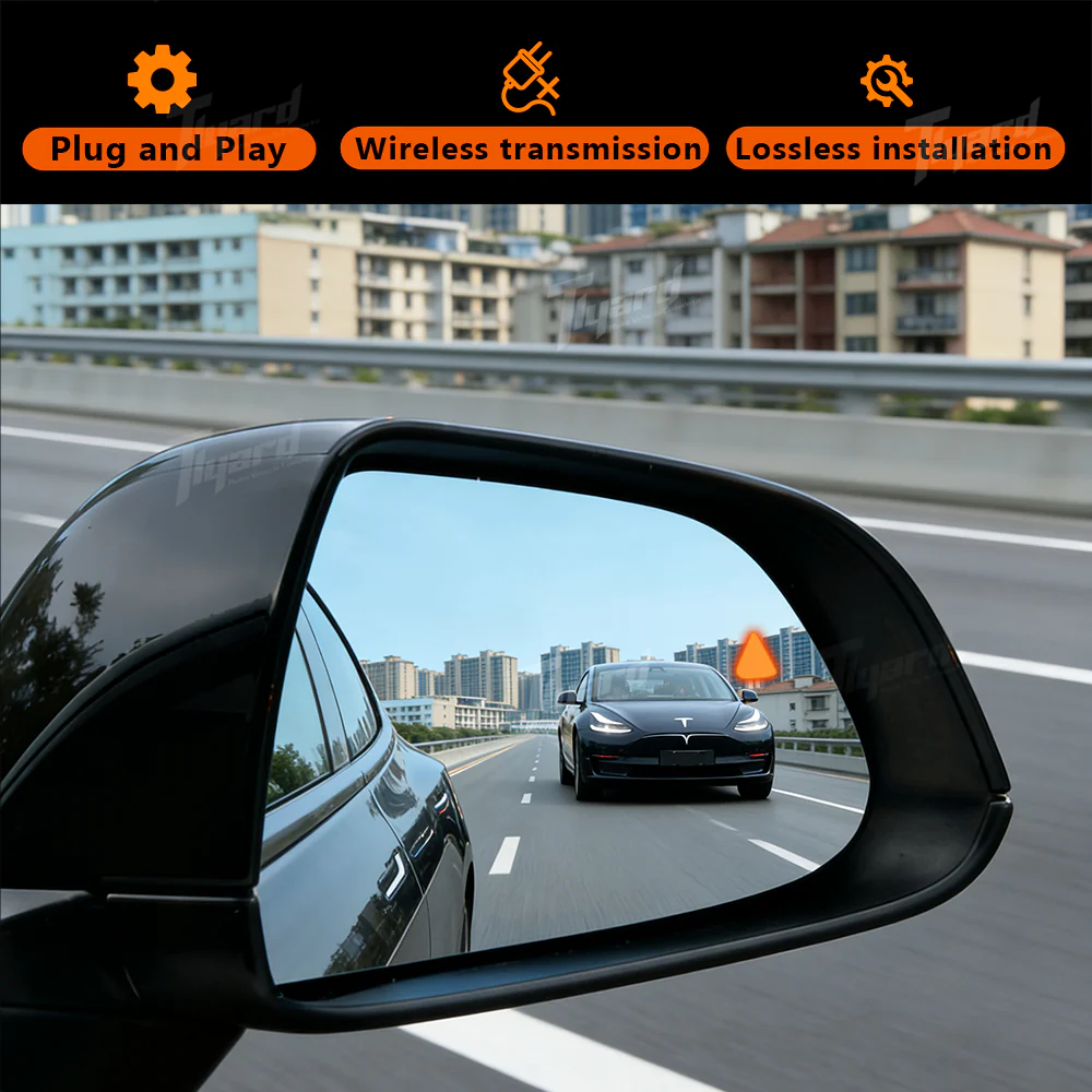 Model 3/ 3 Highland & Model Y/ Y Juniper Replacement Mirror Glass with Built-in Blind Spot Indicator 2PCS Set | Tlyard - Image 5