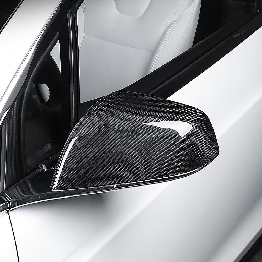 Real Molded Carbon Fiber Mirror Overlays (1 Pair) For 2016-2024 Model X - Image 3