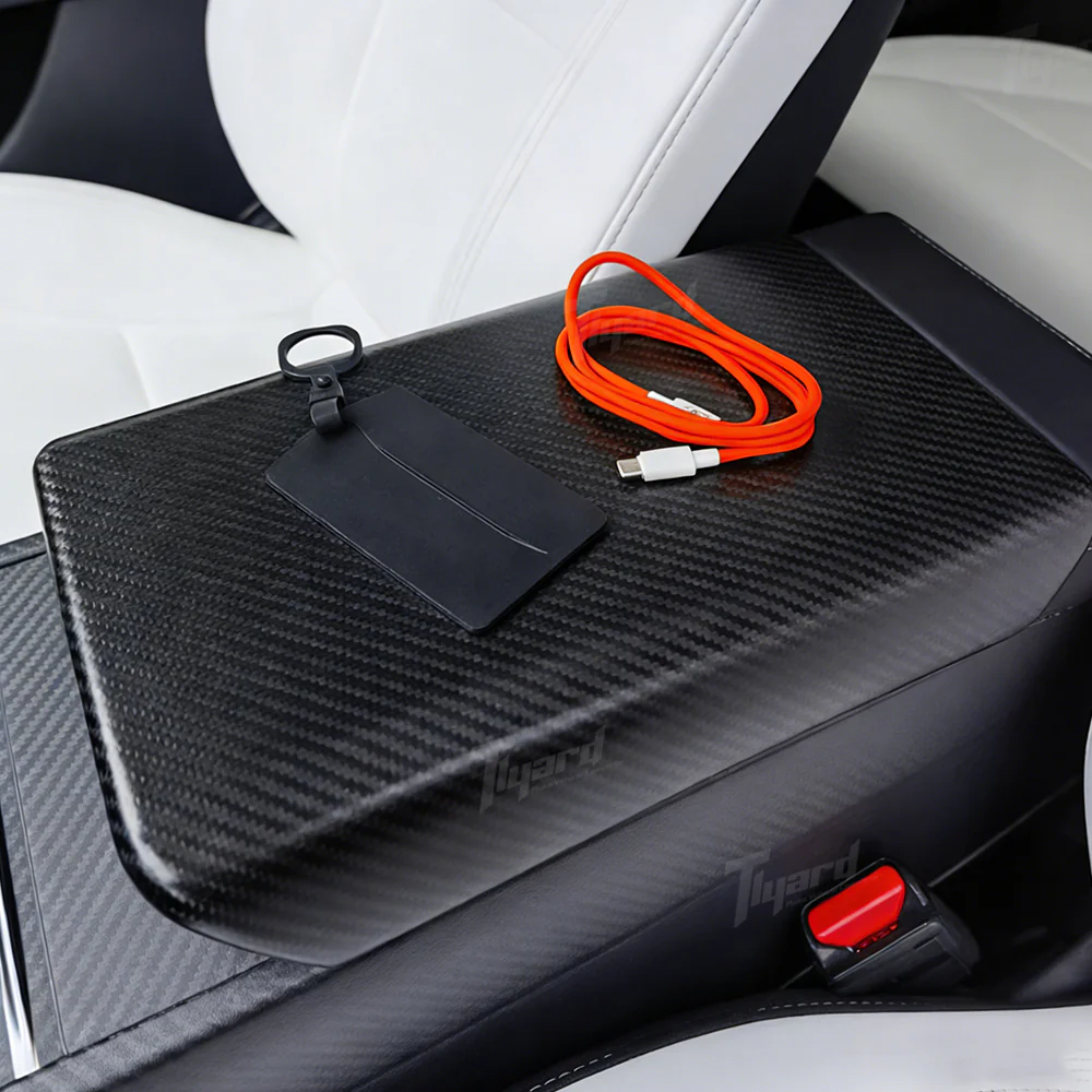 Model Y Juniper & Model 3 Highland Real Carbon Fiber Center Console Armrest Cover Interior Modification Trim | Tlyard - Image 3