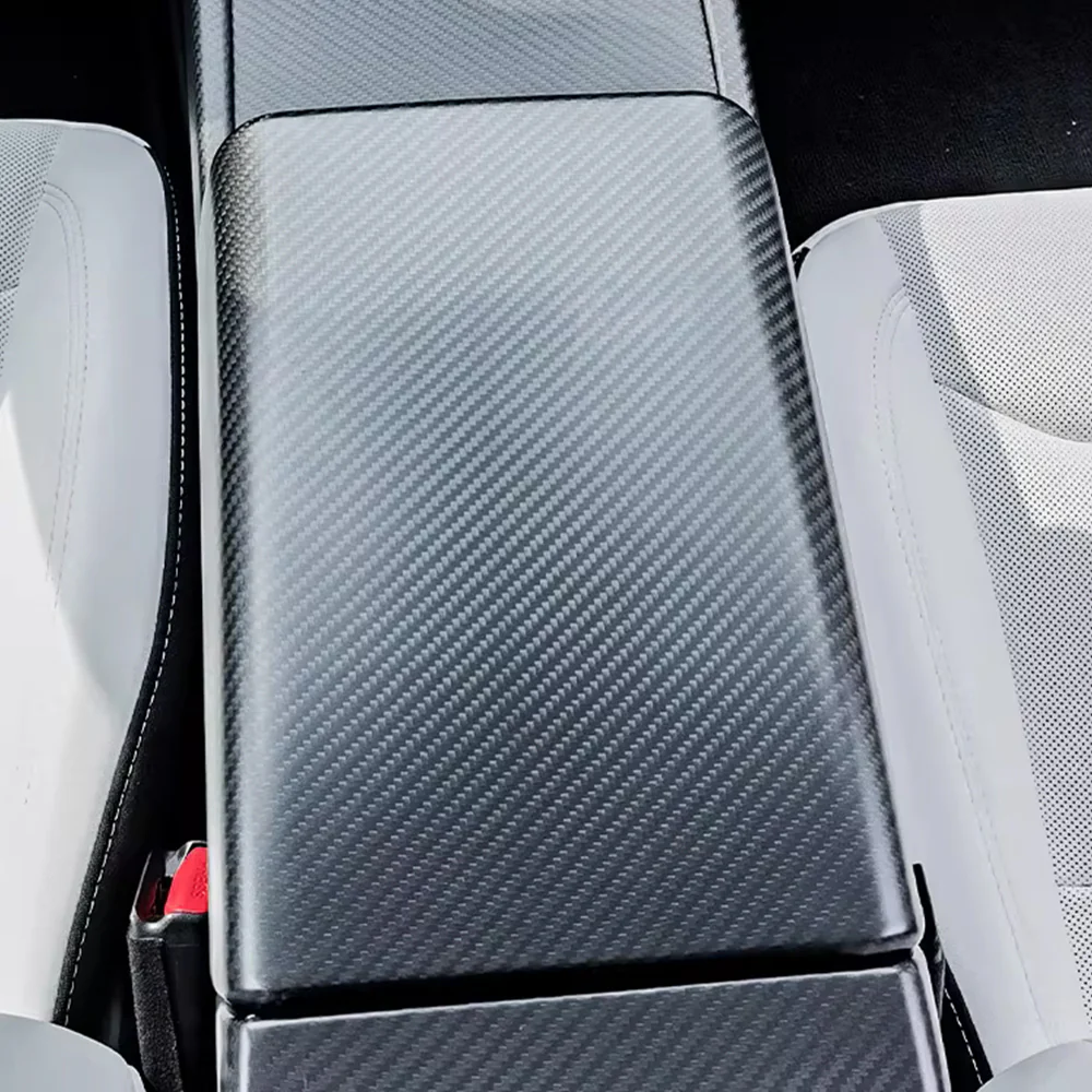 Model Y Juniper & Model 3 Highland Real Carbon Fiber Center Console Armrest Cover Interior Modification Trim | Tlyard - Image 5
