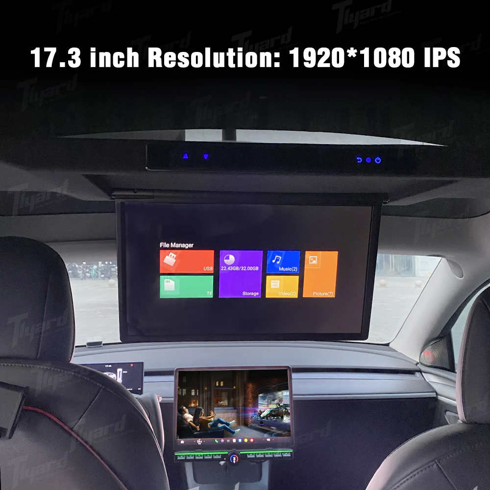 Tesla Accessories 17.3-Inch Car Roof-Mounted TV With Wi-Fi for Model Y - Image 4