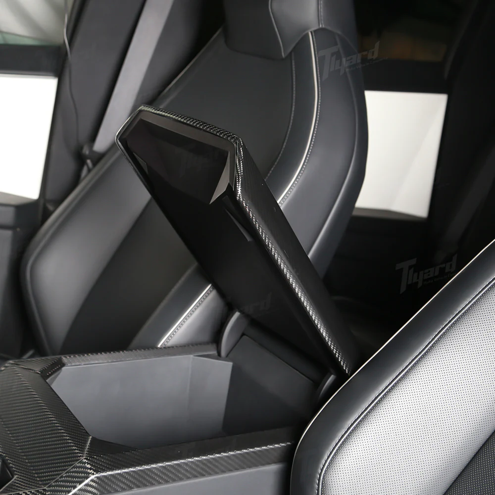 Tesla Cybertruck Armrest Cover Real Carbon Fiber Matte/Glossy Cybertruck Interior | Tlyard - Image 3