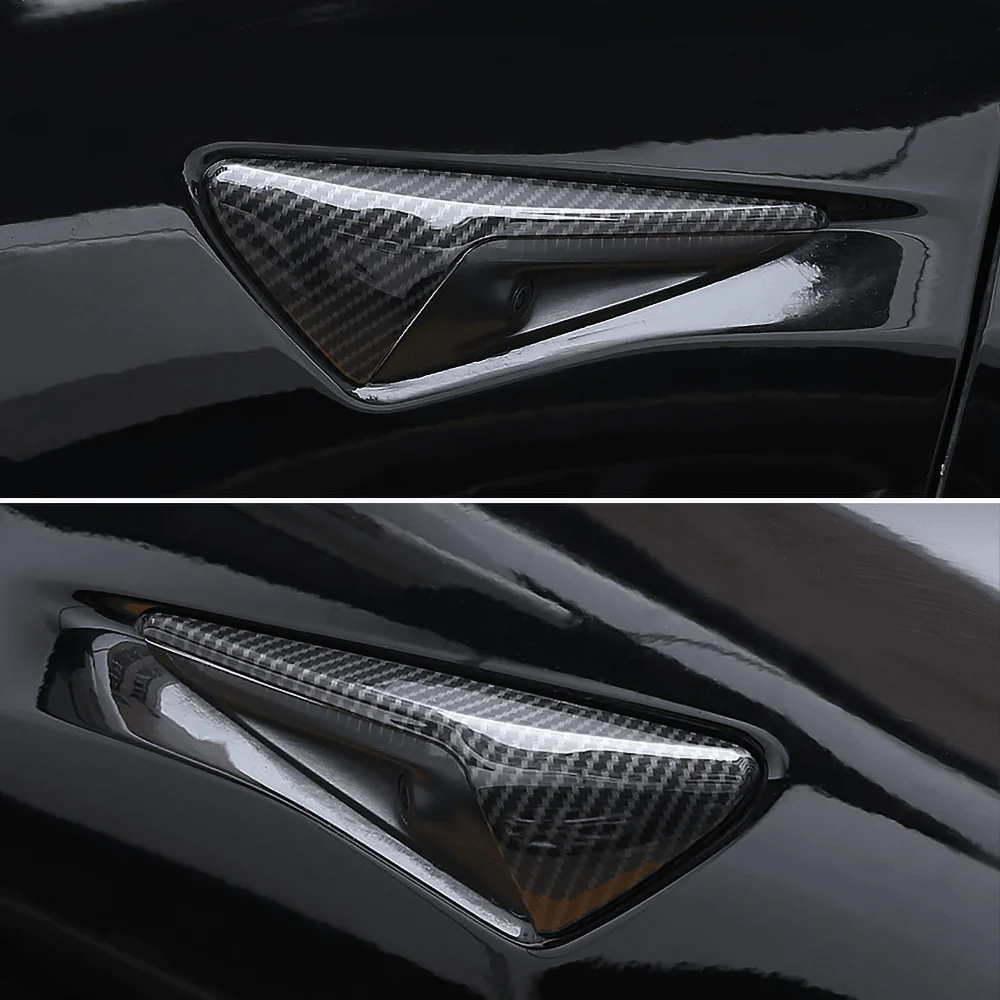 Model S 2021+ Real Molded Carbon Fiber Turn Signal Overlays - Top Half Style (Gen. 2) - Image 3